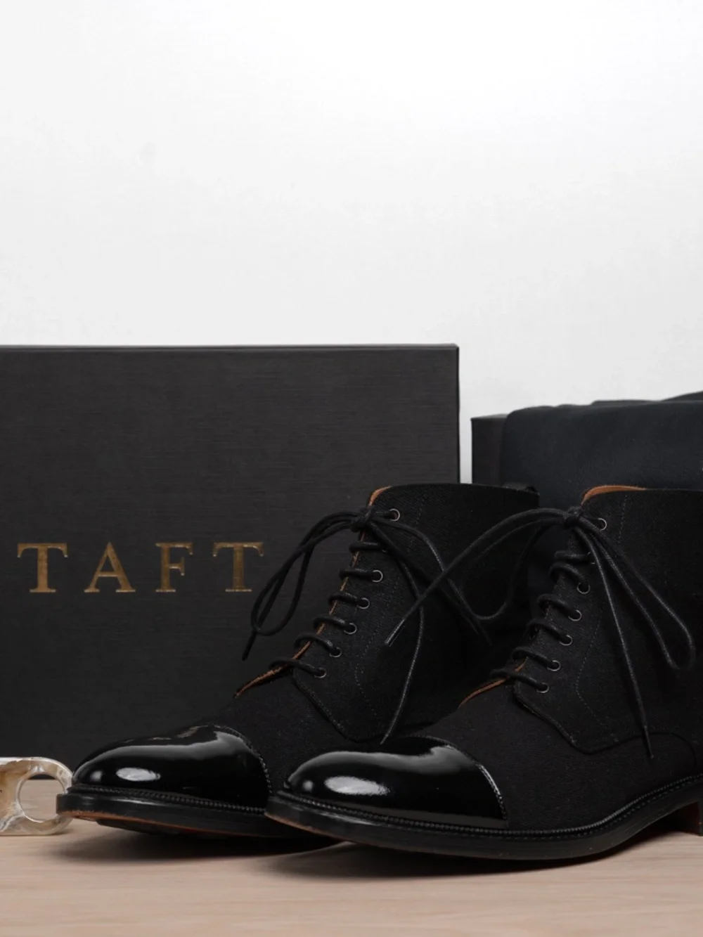 TAFT Jack Boot Tux Black Leather Cap Toe Dress Boots Men's Size 10